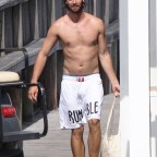 *EXCLUSIVE* A shirtless Patrick Schwarzenegger is seen in Hyannisport while out running errands