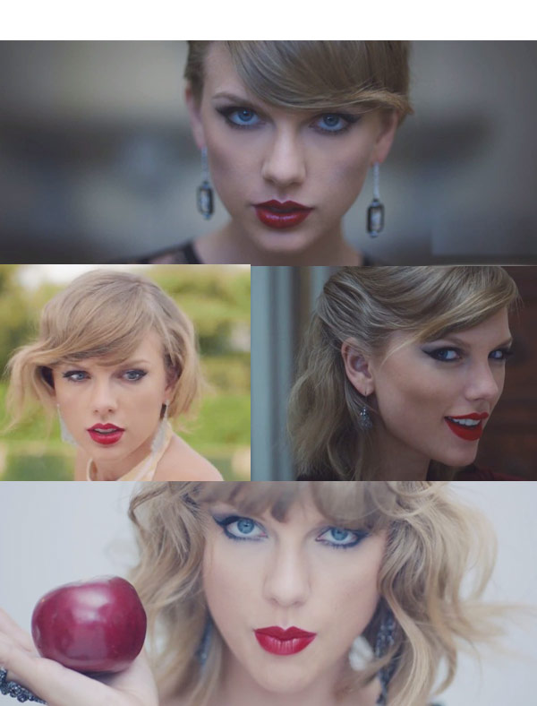 Taylor Swift S Makeup In Blank Space Smokey Eye Red Lips Hollywood Life
