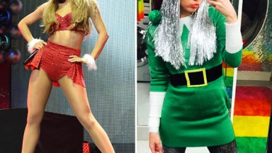 Miley Cyrus Ariana Grande Sexy Christmas Outfits