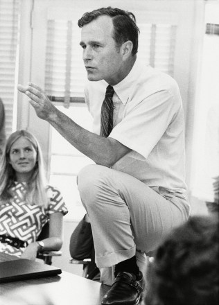 Rep. George H.W. Bush, R-Texas., who is seeking a seat in U.S. Senate, talks with a group of young people at a rally in Houston, Texas
George H.W. Bush 1970, Houston, USA