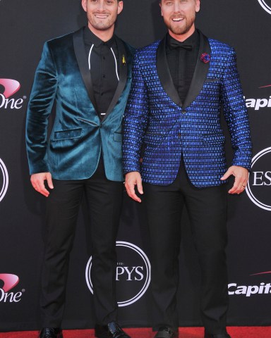 (L-R) Michael Turchin and Lance Bass arrives at The 2017 ESPYS held at the Microsoft Theater in Los Angeles, CA on Wednesday, July 12, 2017. (Photo By Sthanlee B. Mirador) *** Please Use Credit from Credit Field ***(Sipa via AP Images)