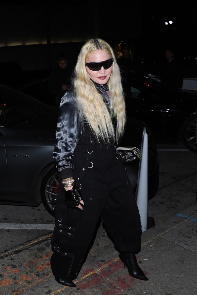 *EXCLUSIVE* A fashionable Madonna heads to Craig’s for a late dinner with a male friend!