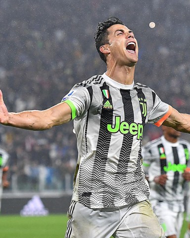 Juventus' Cristiano Ronaldo celebrates after scoring during the Italian Serie A soccer match between Juventus FC and Genoa CFC at Allianz stadium in Turin, Italy, 30 October 2019.
Juventus vs Genoa, Turin, Italy - 30 Oct 2019