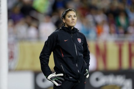 Hope Solo United State's Hope Solo warmups before a international friendly soccer match against China at Ford Field in Detroit
China United States Soccer, Detroit, USA