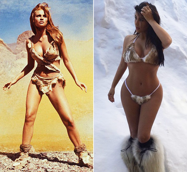 Kim Kardashian Vs. Raquel Welch Fur Bikini - Who Wore It Better? 