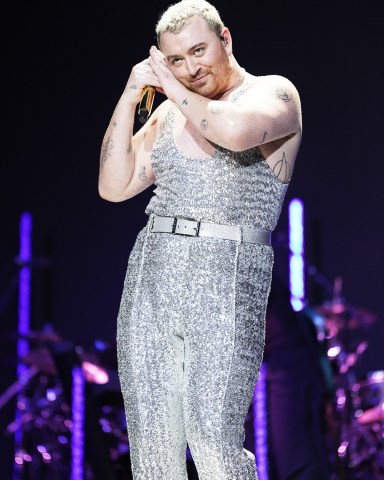 Sam Smith performing on stage at Capital's Jingle Bell Ball 2022
Capital's Jingle Bell Ball with Barclaycard, Show, The O2 Arena, London, UK - 10 Dec 2022