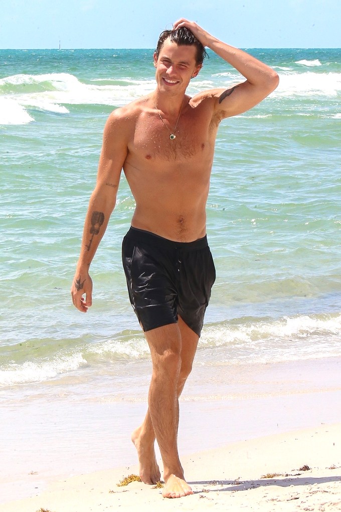 Shawn Mendes on a beach