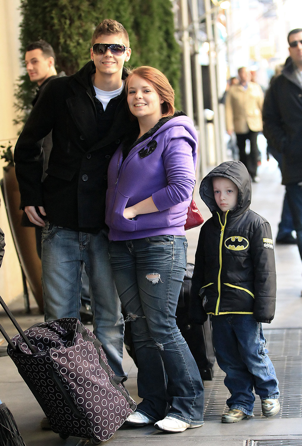 Catelynn Lowell and Tyler Baltierra pose for pictures in NYC