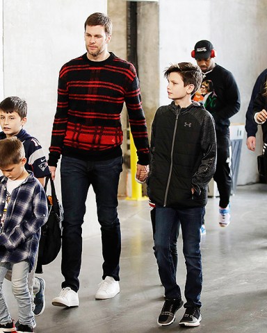 New England Patriots quarterback Tom Brady, his wife Gisele Bundchen, and their family arrive for a NFL football walkthrough, in Atlanta, ahead of Super Bowl 53 against the Los Angeles Rams
Patriots Rams Super Bowl Football, Atlanta, USA - 02 Feb 2019