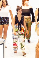 Miami Beach, FL  - *EXCLUSIVE*  - Camila Cabello, who just turned 26 a week ago, is seen surrounded by her best friends walking, shopping and having lunch at Aventura Mall. The singer keeps it casual in white FARM Rio printed pants and a black top for the outing.

Pictured:  Camila Cabello

BACKGRID USA 8 MARCH 2023 

USA: +1 310 798 9111 / usasales@backgrid.com

UK: +44 208 344 2007 / uksales@backgrid.com

*UK Clients - Pictures Containing Children
Please Pixelate Face Prior To Publication*