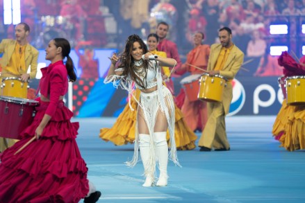 Camila Cabello Camila Cabello performs during the UEFA Champions League Final between Liverpool FC and Real Madrid at Stade de France, Paris, France - May 28, 2022