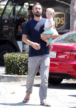 Brandon Jenner, Eva James Jenner
Brandon Jenner and wife Leah Felder out and about, Los Angeles, USA - 28 Jun 2016
Brandon Jenner and wife Leah Felder  take baby Eva James Jenner out for lunch in Malibu