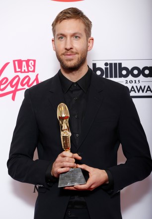 Calvin Harris poses in the press room with the award for top dance/electronic artist at the Billboard Music Awards at the MGM Grand Garden Arena, in Las Vegas
2015 Billboard Music Awards - Press Room, Las Vegas, USA