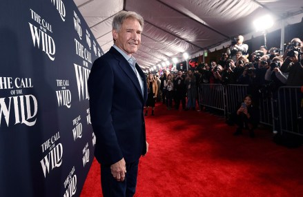 Harrison Ford, yıldız "Yabani Hayatın çağrısı," Los Angeles'ta filmin galasında poz veriyor.  Ford, 13 Temmuz Ünlülerin Doğum Günlerinde 78 yaşına giriyor - 12-18 Temmuz, Los Angeles, Amerika Birleşik Devletleri - 13 Şubat 2020