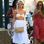 *EXCLUSIVE* Julianne Hough sports bikini top and no shoes as she enjoys a beautiful day in Cannes after news that she is undergoing IVF treatments