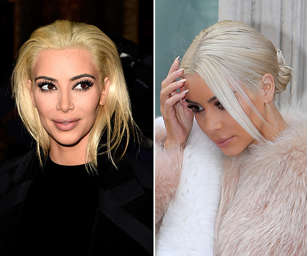 Pic Kim Kardashian S White Hair After Platinum Blonde Makeover Hollywood Life