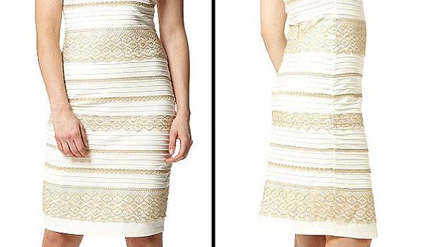 the dress gold and white