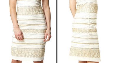 the dress gold and white