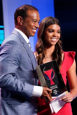 Tiger Woods stands with his daughter Sam during his induction into the World Golf Hall of Fame, in Ponte Vedra Beach, Fla
Hall of Fame Golf, Ponte Vedra Beach, United States - 09 Mar 2022