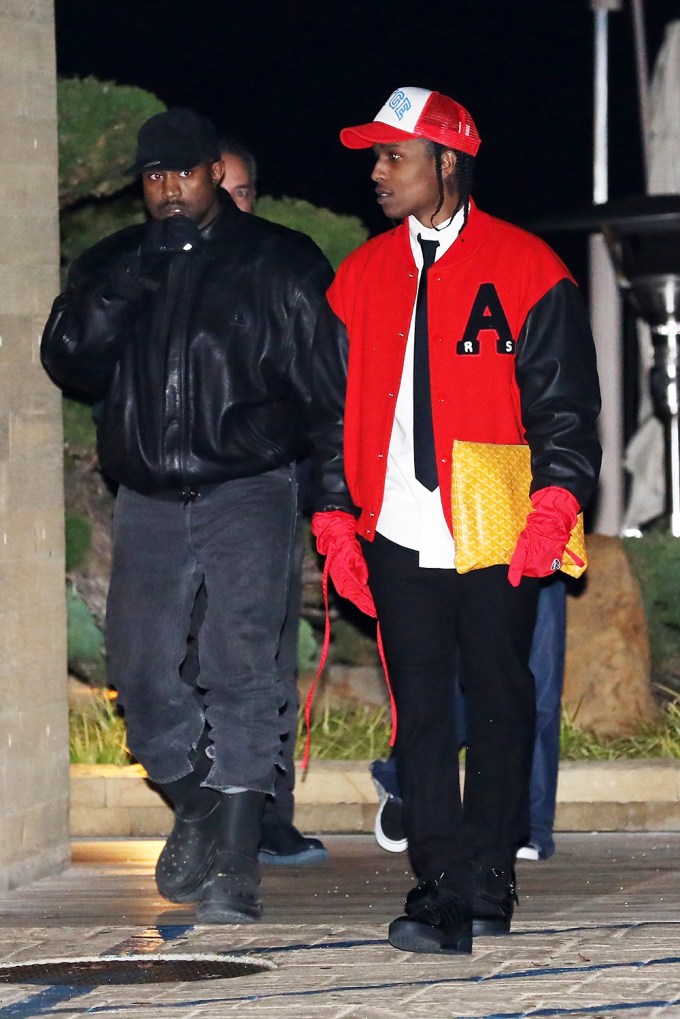 Kanye West and A$AP Rocky during their outing