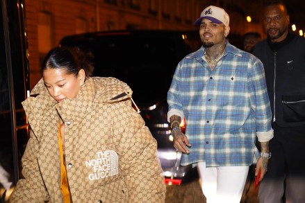 Chris Brown and his girlfriend Ammika Harris leaving a Parisian nightclub after his concert at the Accor Arena in Paris, France. The couple partied until at 4am. Photo by ABACAPRESS.COMPictured: Ammika Harris,Chris BrownRef: SPL5525020 230223 NON-EXCLUSIVEPicture by: AbacaPress / SplashNews.comSplash News and PicturesUSA: +1 310-525-5808London: +44 (0)20 8126 1009Berlin: +49 175 3764 166photodesk@splashnews.comUnited Arab Emirates Rights, Australia Rights, Bahrain Rights, Canada Rights, Greece Rights, India Rights, Israel Rights, South Korea Rights, New Zealand Rights, Qatar Rights, Saudi Arabia Rights, Singapore Rights, Thailand Rights, Taiwan Rights, United Kingdom Rights, United States of America Rights