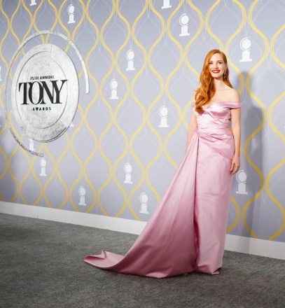 Caption CorrectionMandatory Credit: Photo by Jason Szenes/EPA-EFE/Shutterstock (12983538ak)Jessica Chastain attends the 75th Annual Tony Awards at Radio City Music Hall in New York, New York, USA, 12 June 2022. The annual awards honor excellence in the Broadway theatre.The 75th Annual Tony Awards at Radio City Music Hall in New York, USA - 12 Jun 2022Caption Correction - Changing byline to Jason Szenes/EPA-EFE