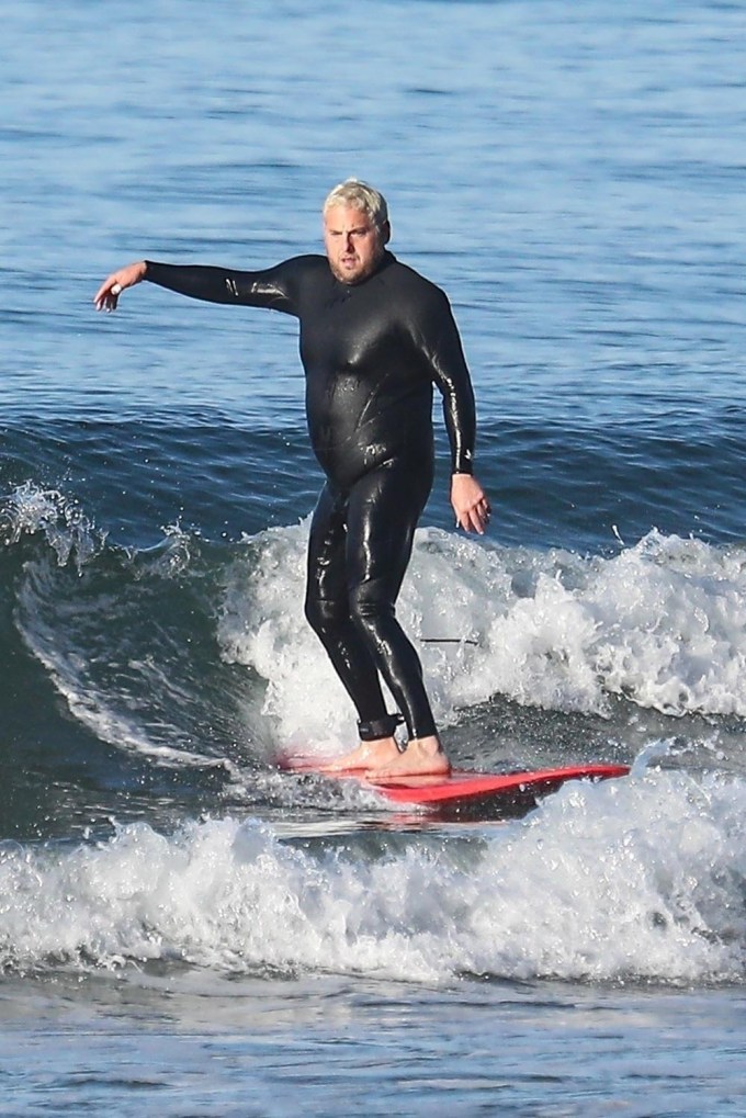 Jonah Hill surfing