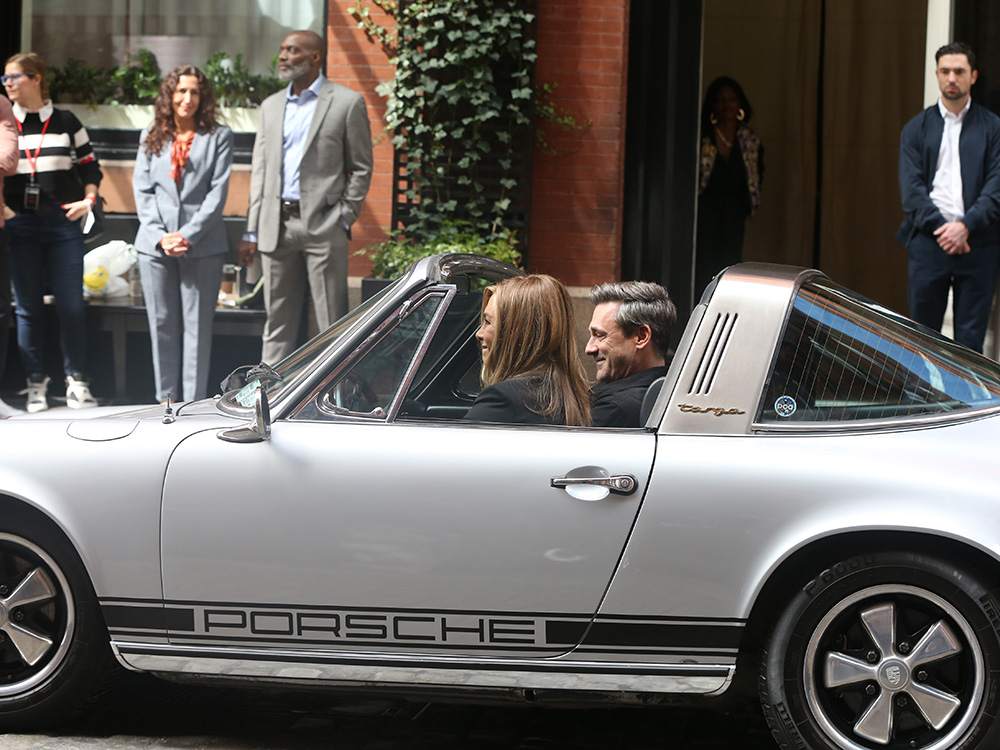 Jennifer Aniston And Jon Hamm Film 'The Morning Show' In New York City