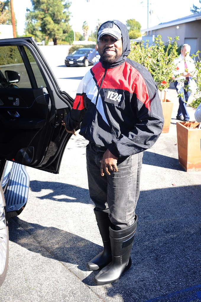 Kanye West Is Seen Leaving Church In Los Angeles