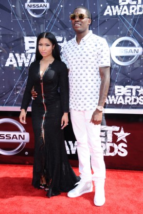Nicki Minaj, left, and Meek Mill arrive at the BET Awards at the Microsoft Theater, in Los Angeles
2015 BET Awards - Arrivals, Los Angeles, USA - 28 Jun 2015