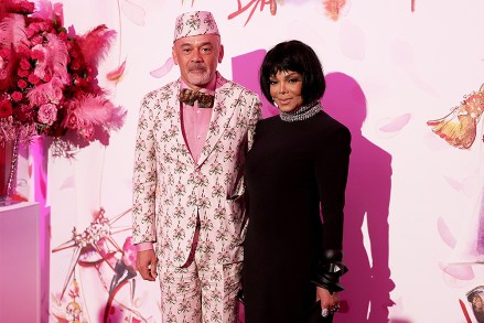 MAXPPP OUTMandatory Credit: Photo by VALERY HACHE/POOL/EPA-EFE/Shutterstock (13023628l)French designer Christian Louboutin (L) and US singer Janet Jackson pose at a photocall during the 'Bal de la Rose' (Rose Ball), in Monaco, on 08 July 2022. The Rose Ball is a traditional annual charity event in the Principality of Monaco.Monaco Rose Ball, Principality Of Monaco - 08 Jul 2022