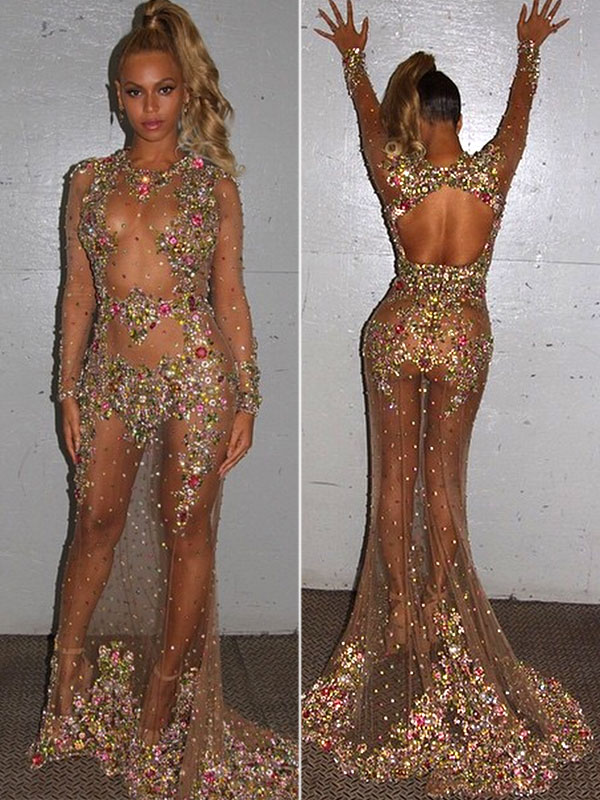 Photos Beyonces Met Gala Dress — Stuns In Entirely Sheer Gown