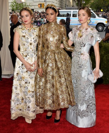 Brie Larson (l) Courtney Eaton (c) and Annabelle Wallis (r) Arrive For the 2015 Anna Wintour Costume Center Gala Held at the New York Metropolitan Museum of Art in New York New York Usa 04 May 2015 the Costume Institute Will Present the Exhibition 'China: Through the Looking Glass' at the Metropolitan Museum of Art From 07 May to 16 August 2015 United States New York
Usa Met Ball 2015 - May 2015