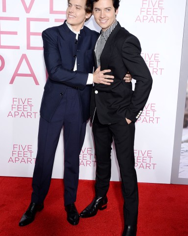 Dylan Sprouse, Cole Sprouse
'Five Feet Apart' Film Premiere, Arrivals, Regency Bruin Theatre, Los Angeles, USA - 07 Mar 2019