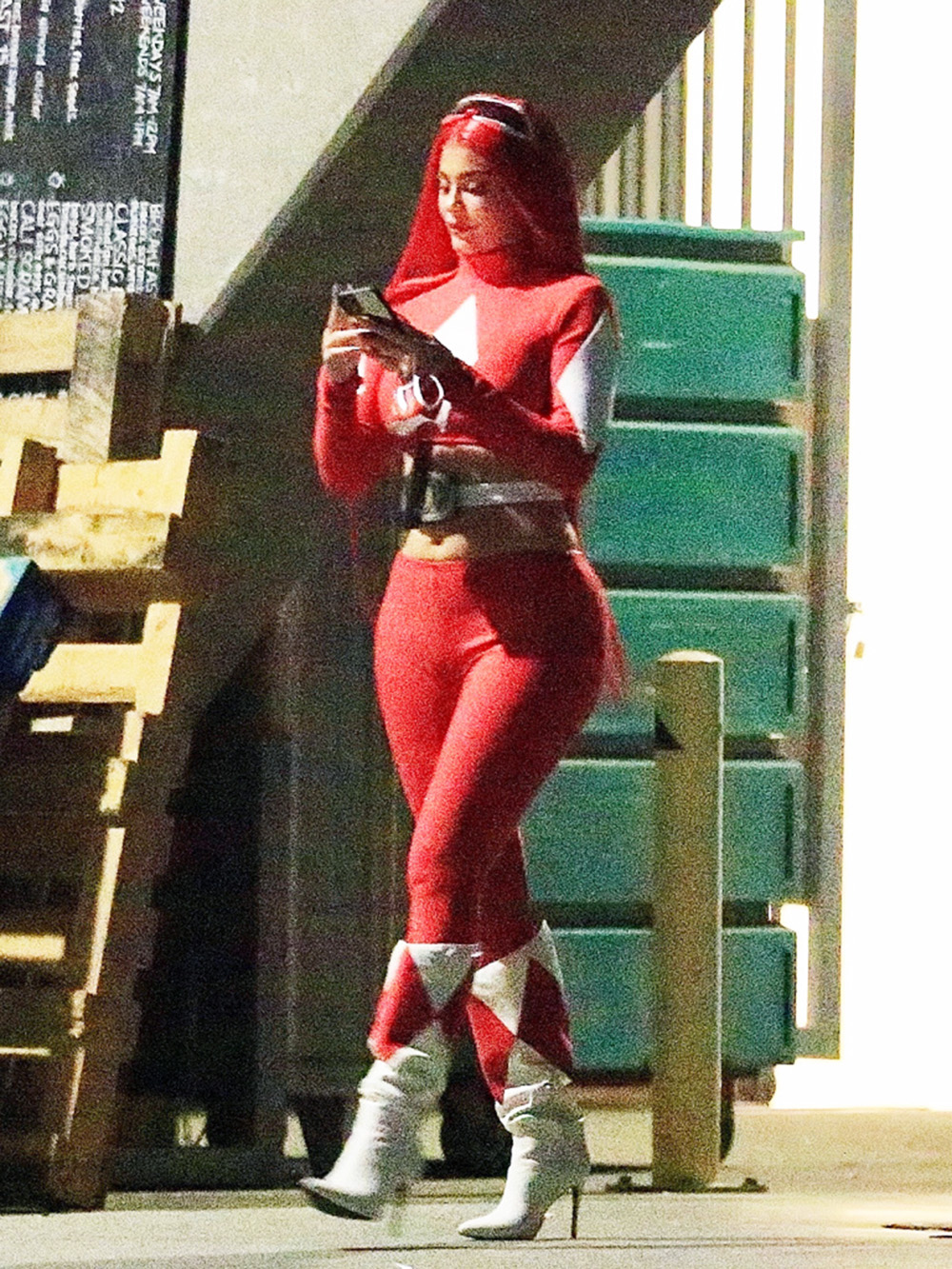 Kylie Jenner red power ranger costume halloween