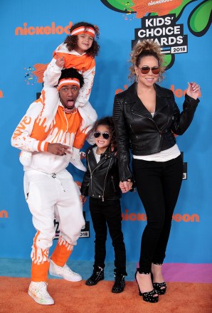 Mariah Carey, Nick Cannon, Moroccan Cannon, Monroe Cannon
Nickelodeon Kids' Choice Awards, Arrivals, Los Angeles, USA - 24 Mar 2018
