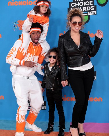 Mariah Carey, Nick Cannon, Moroccan Cannon, Monroe Cannon
Nickelodeon Kids' Choice Awards, Arrivals, Los Angeles, USA - 24 Mar 2018