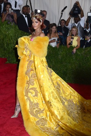Rihanna attends the Costume Institute Benefit at The Metropolitan Museum of Art on May 4, 2015 celebrating the opening of China: Through the Looking Glass in New York, New York, USA.photo by Robin Platzer/Twin Images/Photoshot Newscom/(Mega Agency TagID: ptsphotoshottwo726485.jpg) [Photo via Mega Agency]
