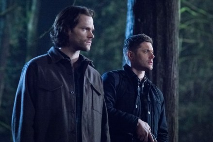 Supernatural -- "Don't Go in the Woods" -- Image Number: SN1416B_0237b.jpg -- Pictured (L-R): Jared Padalecki as Sam and Jensen Ackles as Dean -- Photo: Dean Buscher/The CW -- ÃÂ© 2019 The CW Network, LLC. All Rights Reserved.