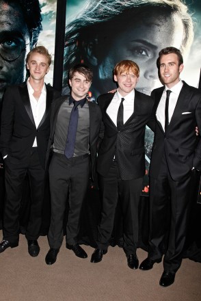 Tom Felton, Daniel Radcliffe, Rupert Grint and Matthew Lewis
'Harry Potter and the Deathly Hallows: Part 2' Film Premiere, New York, America - 11 Jul 2011
