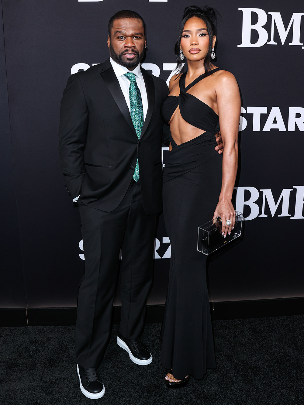 American rapper, actor, and businessman 50 Cent (Curtis James Jackson III) and girlfriend Jamira Haines (Cuban Link) arrive at the Los Angeles Premiere Of STARZ' 'BMF' (Black Mafia Family) Season 2 held at the TCL Chinese Theatre IMAX on January 5, 2023 in Hollywood, Los Angeles, California, United States.
Los Angeles Premiere Of STARZ' 'BMF' Season 2, Tcl Chinese Theatre Imax, Hollywood, Los Angeles, California, United States - 05 Jan 2023