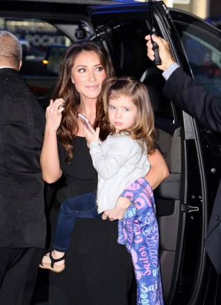 Bristol Palin arrives on Good Morning America with daughter Sailor.  **Special Instructions*** Please pixelate the children's faces before publishing.**.  18 September 2019 Pictured: Bristol Palin, sailor Grace Meyer.  Photo credit: Joe Russo / MEGA TheMegaAgency.com +1 888 505 6342 (MEGA Agency TagID: MEGA277263_001.jpg) [Photo via Mega Agency]