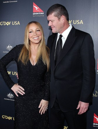 Celebrities attend the 2016 G'Day Los Angeles Gala in Los Angeles, California. Attendeees included newly engaged couple Mariah Carey and James Packer.UK RIGHTS ONLY (NO STILLS AVAILABLE FOR ASSOCIATED NEWSPAPERS)Pictured: Mariah Carey,James PackerRef: SPL4137641 290116 NON-EXCLUSIVEPicture by: RS/FameFlynet.UK.com / SplashNews.comSplash News and PicturesUSA: +1 310-525-5808London: +44 (0)20 8126 1009Berlin: +49 175 3764 166photodesk@splashnews.comWorld Rights
