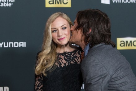 Actors Norman Reedus and Emily Kinney arrive at the season 4 premiere of "The Walking Dead" at the AMC Universal Citywalk Stadium 19/IMAX on in Universal City, Calif
Season 4 Premiere of "The Walking Dead", Universal City, USA