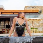 Taraji P. Henson, 49, shows off her stunning figure in daring bejeweled swimsuit as she enjoys romantic weekend with fiance at Nobu Hotel