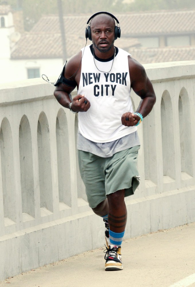 Taye Diggs Works Up A Sweat