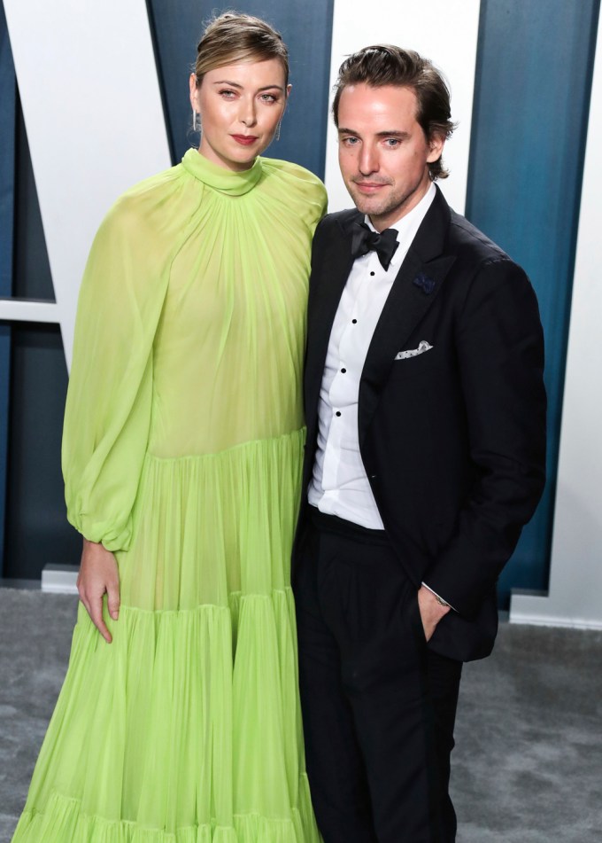 Maria Sharapova & Alexander Gilkes At The 2020 Vanity Fair Oscar Party