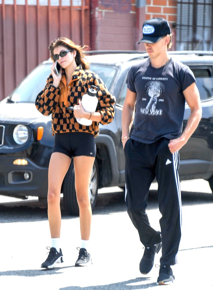 Kaia Gerber Rocks Short Shorts While Leaving The Gym With Austin Butler