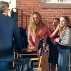 Sarah Jessica Parker with her daughters Marion Loretta Elwell Broderick and Tabitha Hodge Broderick are seen at the 'And Just Like That' film set