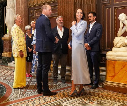 Prince William and Catherine Duchess of Cambridge view a portrait of of themselves painted by artist Jamie Coreth.
Prince William and Catherine Duchess of Cambridge official joint portrait released, Fitzwilliam Museum, Cambridge, UK - 23 Jun 2022